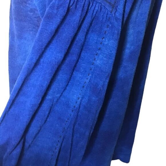 Lucky Brand L embroidered blue top - Picture 3 of 7